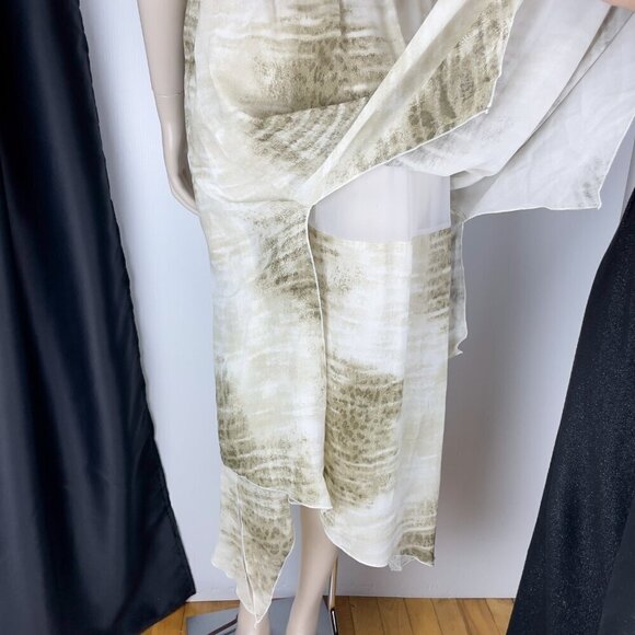 JACQUES RUC Boho Set Assymmetrical Skirt Cami Fairycore Green White sz 10 - Picture 8 of 10